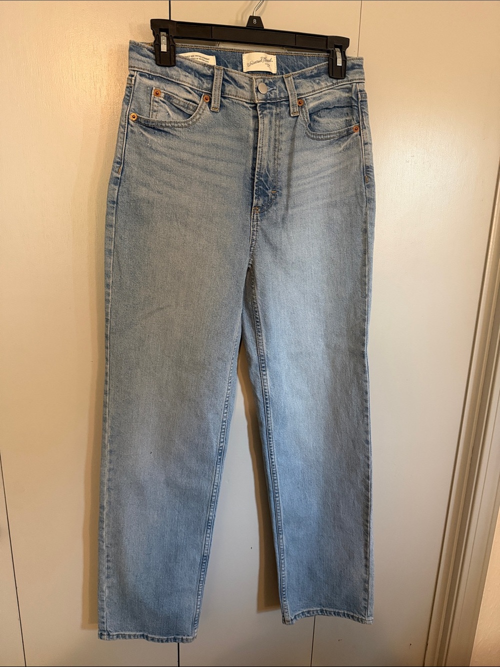 Light Wash Women's High-Rise Straight Jeans - Unbranded